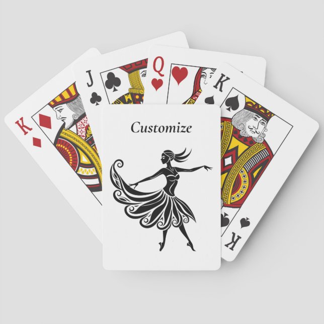 African Dancer Silhouette Art Thunder_Thunder_Cove Playing Cards (Back)