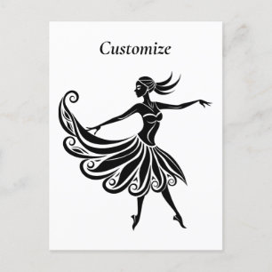 African Dancer Silhouette Art Thunder_Thunder_Cove Postcard
