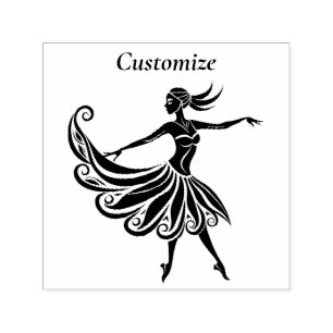 African Dancer Silhouette Art Thunder_Thunder_Cove Self-inking Stamp