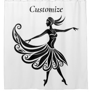 African Dancer Silhouette Art Thunder_Thunder_Cove Shower Curtain