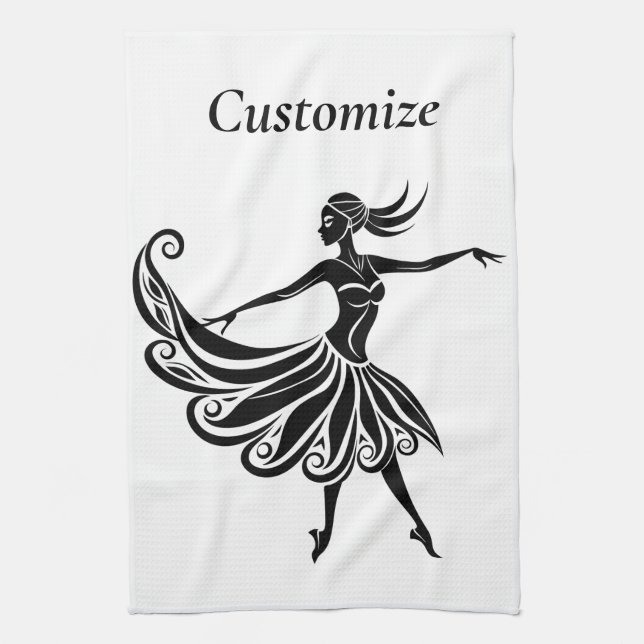 African Dancer Silhouette Art Thunder_Thunder_Cove Tea Towel (Vertical)