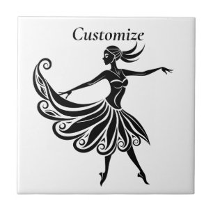 African Dancer Silhouette Art Thunder_Thunder_Cove Tile