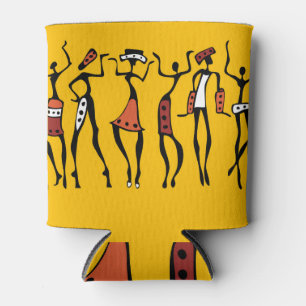 African Dancers, Ethnic Silhouette Vintage. Can Cooler