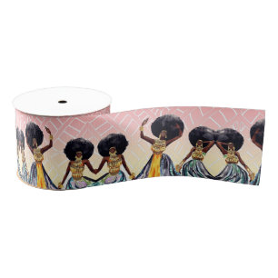 African Dancers Grosgrain Ribbon