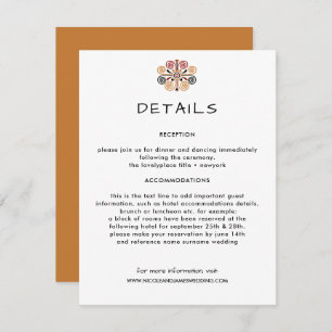 African Decor Wedding Information Guest Enclosure Card