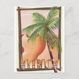 African desert travel poster postcard