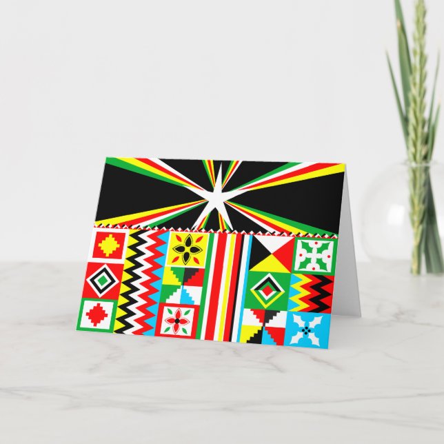 African Design Kente Cloth Print Christmas Holiday Card (Front)