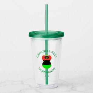 African Diaspora American Christmas Angel Acrylic Tumbler
