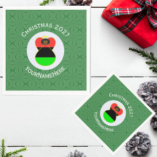 African Diaspora Angel Christmas Flag Personalised Napkin