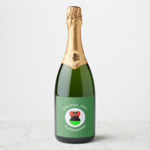 African Diaspora Angel Christmas Flag Personalised Sparkling Wine Label
