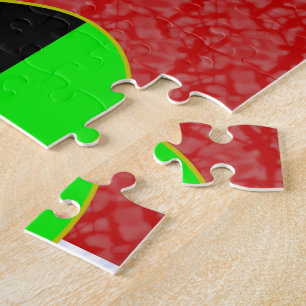 African Diaspora Angel Flag Red White Personalised Jigsaw Puzzle