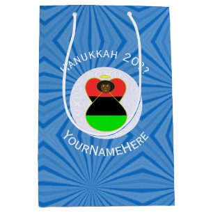 African Diaspora Angel Hanukkah Flag Personalised  Medium Gift Bag