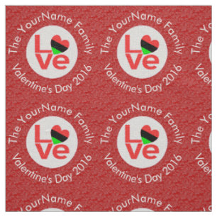 African Diaspora Heart Flag LOVE Red Personalised  Fabric