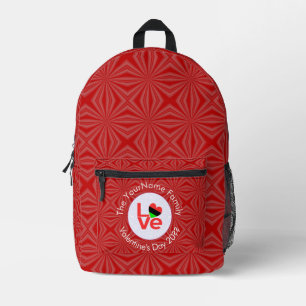 African Diaspora Heart Flag LOVE Red Personalised  Printed Backpack