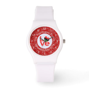 African Diaspora Heart Flag LOVE Red Personalised  Watch