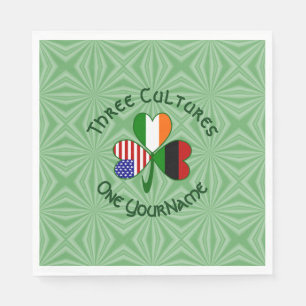 African Diaspora Irish American Shamrock  Napkin
