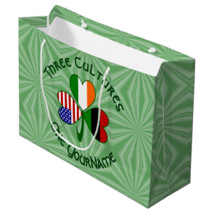 African Diaspora Irish American Shamrock Personal Large Gift Bag