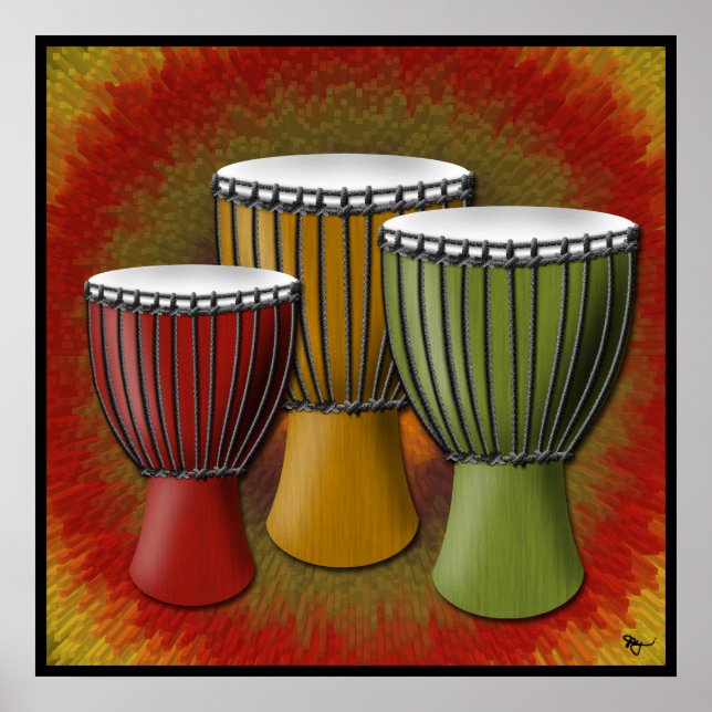 African Djembe Drum Poster (Front)