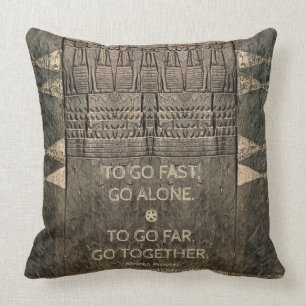 African Door Carving Pillow