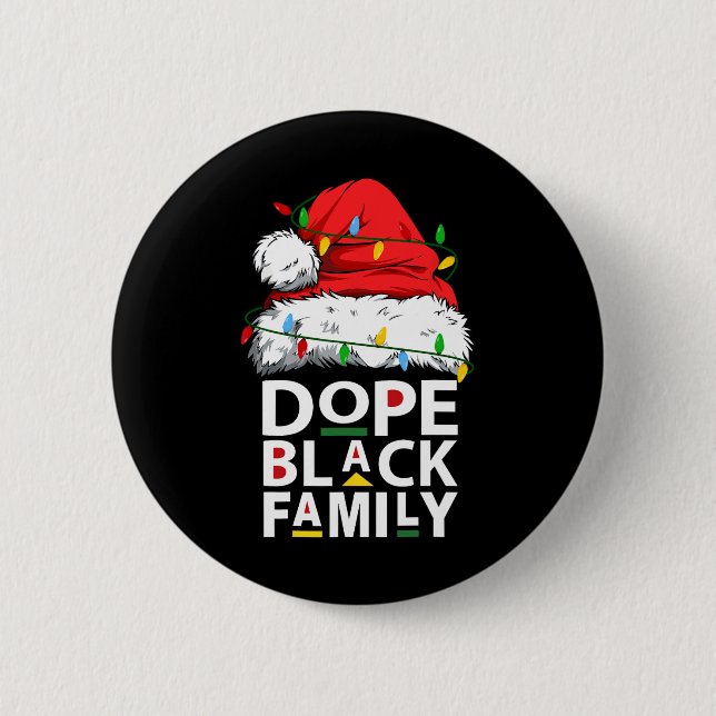African Dope Black Family Afro Team Santa Matching 6 Cm Round Badge (Front)