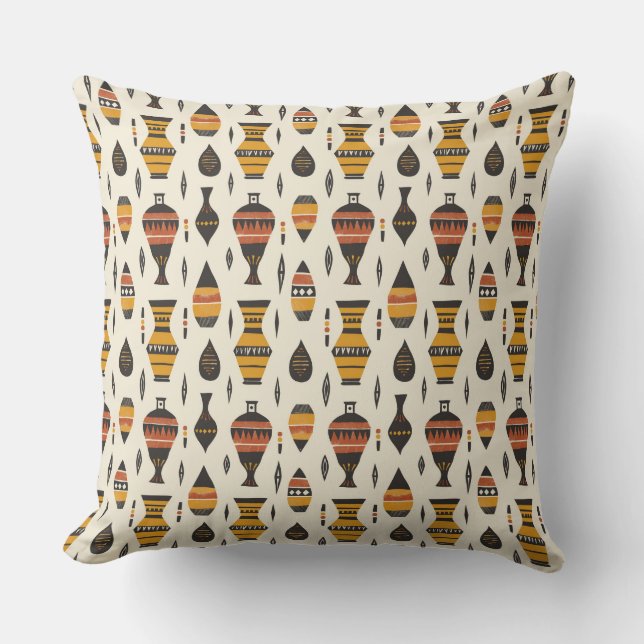 African Drum Throw Pillow (Front)