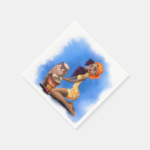 African Drummer Girl Napkins