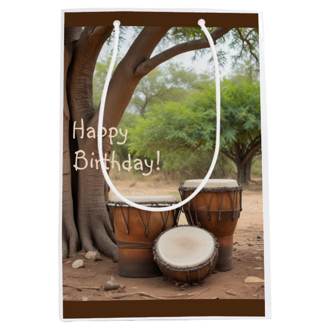 African Drums Medium Gift Bag (Front)