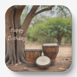 African Drums Paper Plate