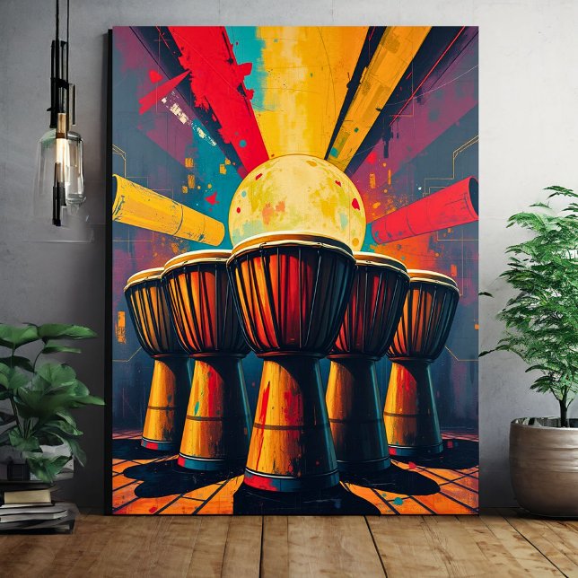 African Drums Wall Art – Bold Abstract Music Print (Creator Uploaded)
