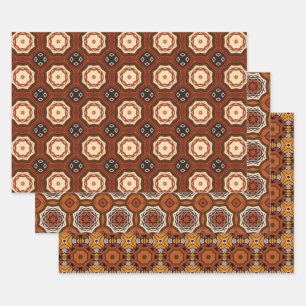 African Earth Seamless Ethnic Pattern Set 2 Wrapping Paper Sheet