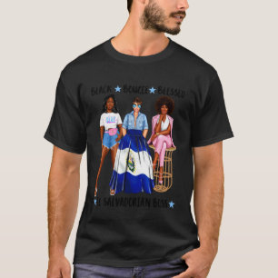 African El Salvadorian Boss Womens Flag Of El Salv T-Shirt