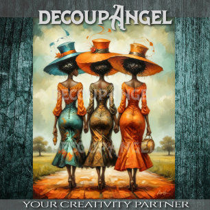 African Elegance Three Women in Harmony Decoupage Tissue Paper
