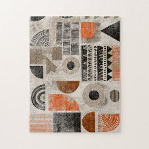 African elements in muted colors jigsaw puzzle