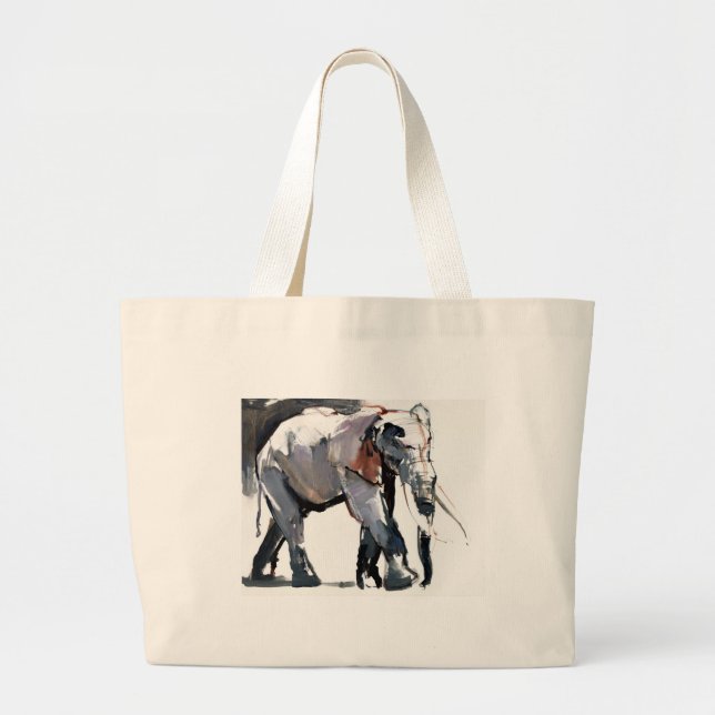 African Elephant 2012 Large Tote Bag (Front)