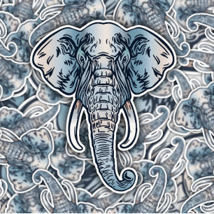 African Elephant Animal Sticker Die-Cut Sticker