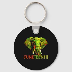 African Elephant Art Freedom Black History Key Ring