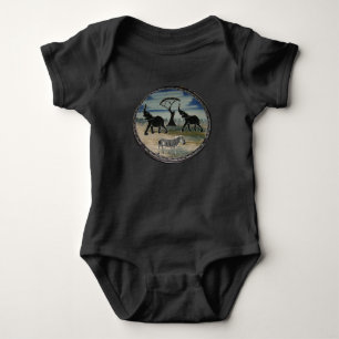 African Elephant Art Print Baby Bodysuit