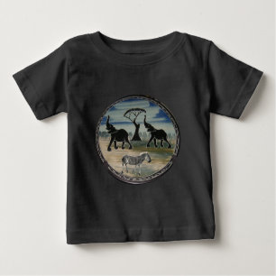 African Elephant Art Print Baby T-Shirt