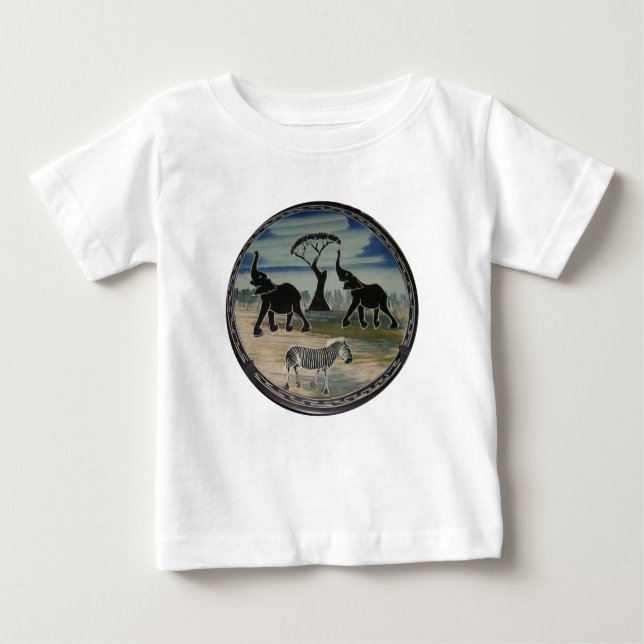 African Elephant Art Print Baby T-Shirt (Front)