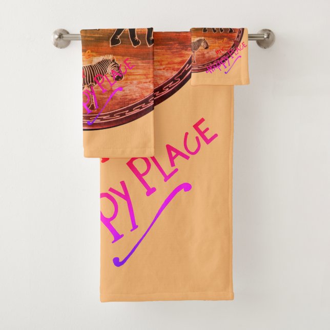 African Elephant Art Print Bath Towel Set (Insitu)