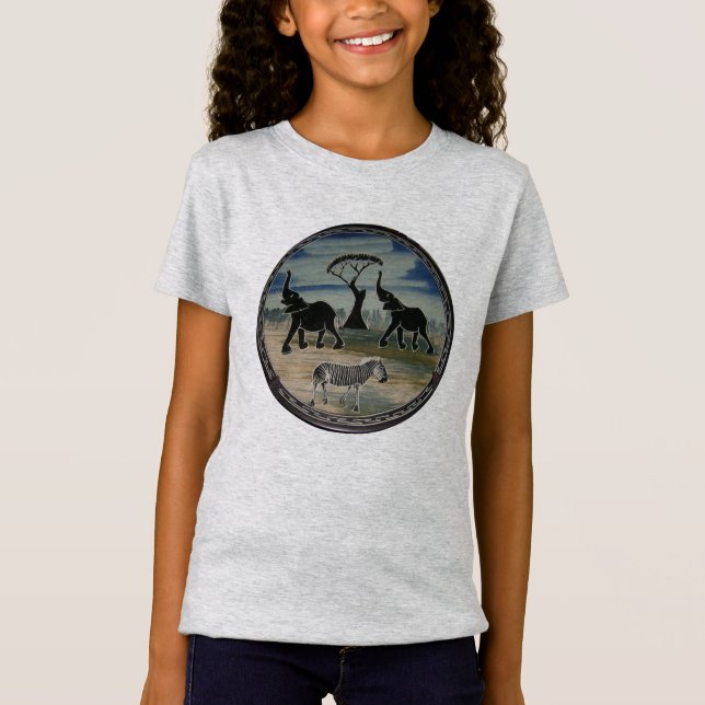 African Elephant Art Print T-Shirt (Front)