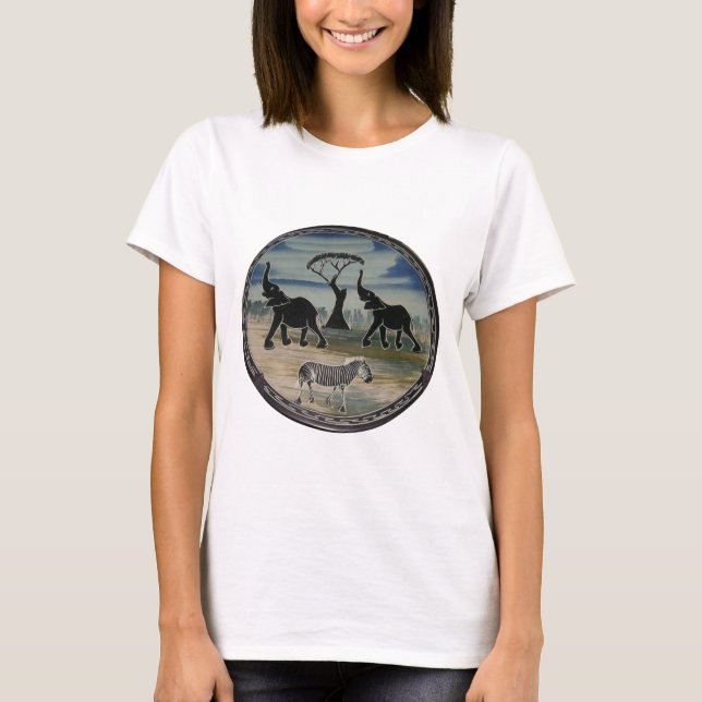 African Elephant Art Print T-Shirt (Front)