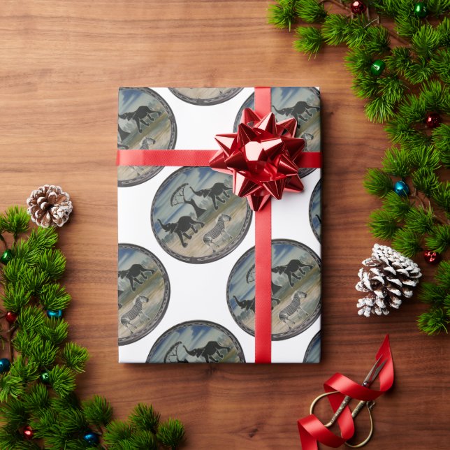 African Elephant Art Print Wrapping Paper (Holiday Gift)