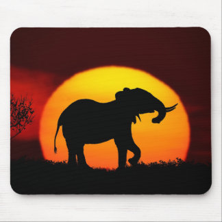 African Elephant at Sunset Mouse Pad