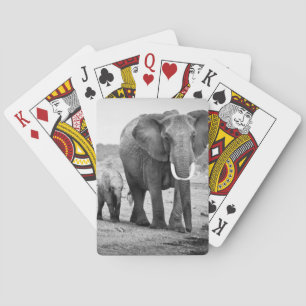 African Elephant & Calves Kenya, Africa Playing Cards
