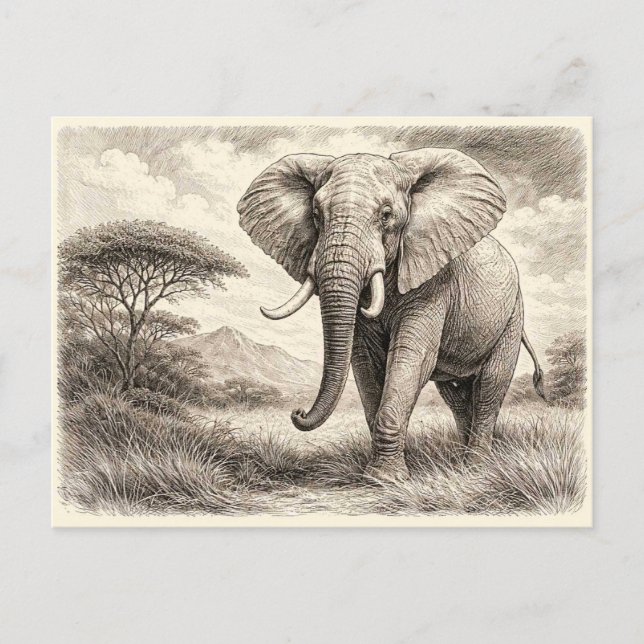 African elephant. Collectable  Postcard (Front)