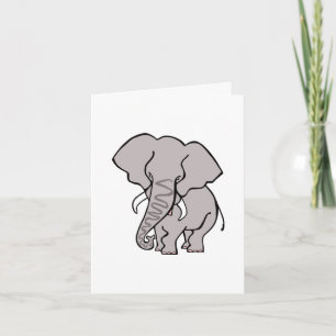 African ELEPHANT -Endangered animal graphic - Card