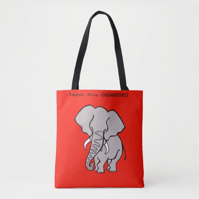  African ELEPHANT -Endangered animal - Nature -Red Tote Bag (Front)