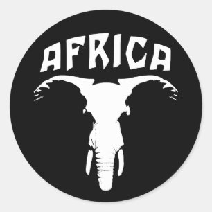 African Elephant Face   Africa Classic Round Sticker