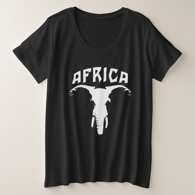African Elephant Face | Africa Plus Size T-Shirt (Design Front)